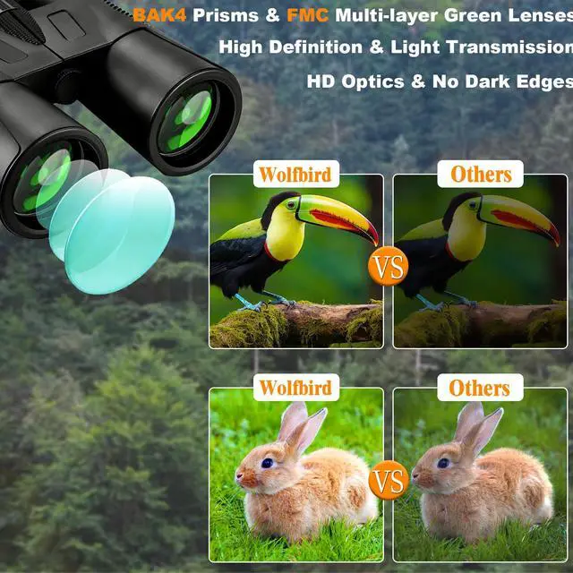 Alt view image 6 of 7 - 12x42 HD Binoculars for Adults High Powered with Phone Adapter Tripod | Bird Watching Binoculars Compact BAK4 Prism FMC Lens Waterproof Low Light Vision Binoculars for Cruise Ship,Hunting,Hiking