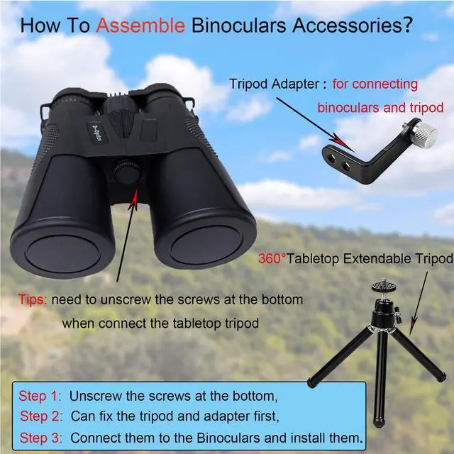 Alt view image 3 of 7 - 12x42 HD Binoculars for Adults High Powered with Phone Adapter Tripod | Bird Watching Binoculars Compact BAK4 Prism FMC Lens Waterproof Low Light Vision Binoculars for Cruise Ship,Hunting,Hiking