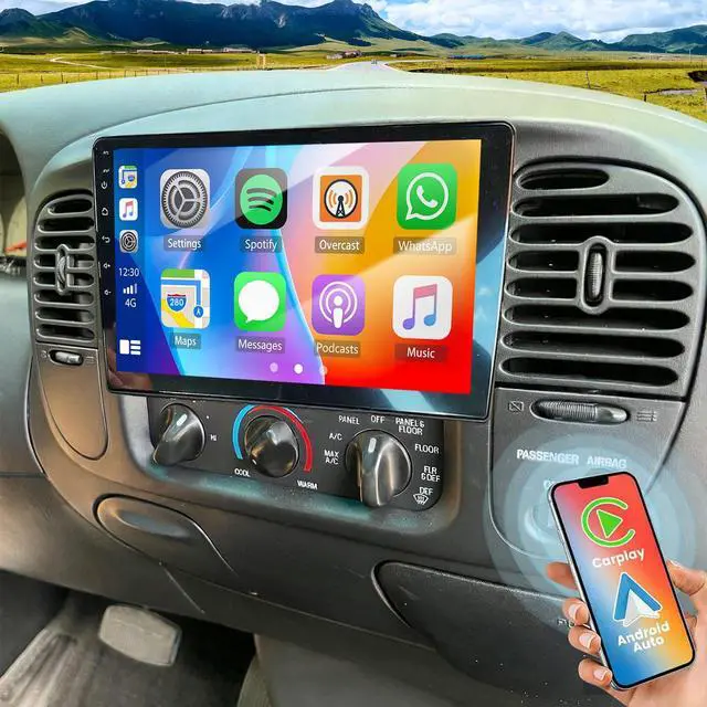 Main image of 4+64G 10.1 inch Car Stereo Radio Upgraded for 1997 1998-2004 Ford F150 | Double Din GPS Navi Head Unit Touch Screen Android 14 with Wireless Carplay Android Auto-/FM/SWC/WiFi/Bluetooth/Camera