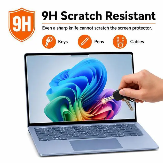Alt view image 3 of 7 - Screen Protector for Surface Laptop 8 15" - 9H Tempered Glass, ArmorShield Series - Also Fits Laptop 7 15"