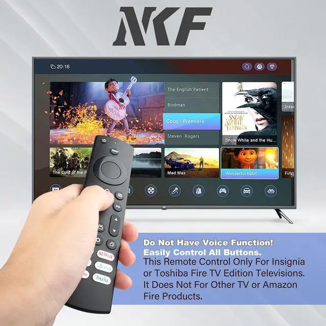 Alt view image 6 of 7 - NS-RCFNA-21 Remote Control for Insignia TV Remote Replacement NS-24DF310NA19 NS-32DF310NA19 NS-39DF510NA19 NS-50DF710NA21 NS-55DF710NA21 Edision TV