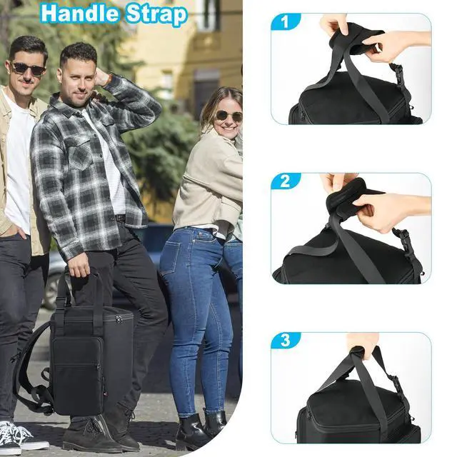 Alt view image 5 of 7 - Travel Carrying Backpack for Bose S1 Pro/Bose S1 Pro+, Slip Cover Case with Shoulder Strap &Accessory Pocket, Portable Carry Bag Holder w Handle Strap for Bose Speaker