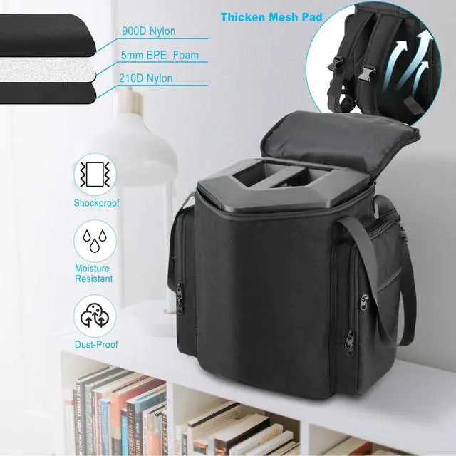 Alt view image 4 of 7 - Travel Carrying Backpack for Bose S1 Pro/Bose S1 Pro+, Slip Cover Case with Shoulder Strap &Accessory Pocket, Portable Carry Bag Holder w Handle Strap for Bose Speaker