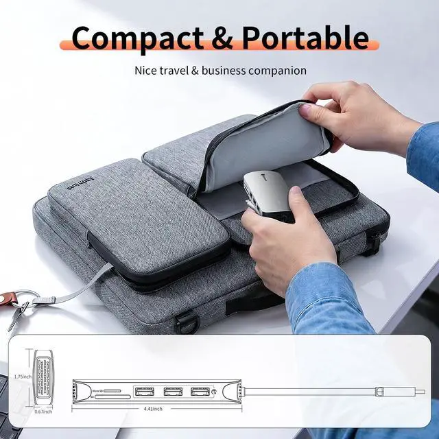 Alt view image 7 of 7 - Laptop Docking Station 4K@60Hz HDMI for MacBook/Dell/HP/Surface | 8 in 1 USB C Dock with HDMI, 100W PD 3.0, 3 USB A Data Transfer, RJ45, SD/TF, USB C Hub Multiport Adapter for Work & Travel