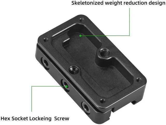 Alt view image 3 of 7 - FGP-65 Picatinny Arca-Swiss Compatible Rail Plate with Anti-Slip Slot, CNC Machined Aluminum,Tripod Dovetail Adapter Mount
