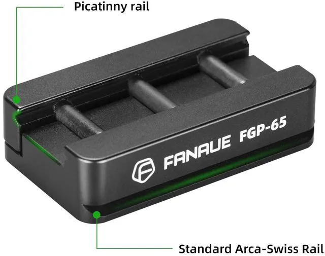 Alt view image 4 of 7 - FGP-65 Picatinny Arca-Swiss Compatible Rail Plate with Anti-Slip Slot, CNC Machined Aluminum,Tripod Dovetail Adapter Mount