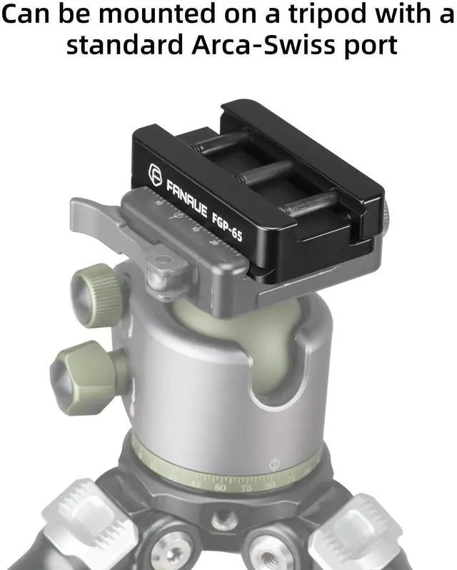 Alt view image 5 of 7 - FGP-65 Picatinny Arca-Swiss Compatible Rail Plate with Anti-Slip Slot, CNC Machined Aluminum,Tripod Dovetail Adapter Mount