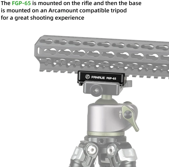 Alt view image 7 of 7 - FGP-65 Picatinny Arca-Swiss Compatible Rail Plate with Anti-Slip Slot, CNC Machined Aluminum,Tripod Dovetail Adapter Mount