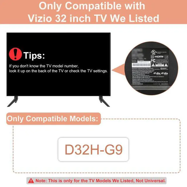 Alt view image 3 of 7 - TV Stand Only for Vizio TV Legs Replacement D32H-G9, Only for Vizio TV Stand Base Replacement We Listed with Screws & Instructions