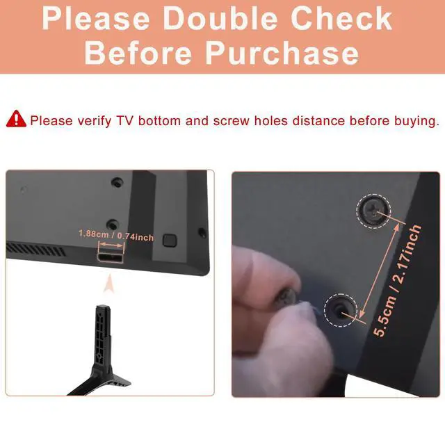 Alt view image 2 of 7 - TV Stand Only for Vizio TV Legs Replacement D32H-G9, Only for Vizio TV Stand Base Replacement We Listed with Screws & Instructions