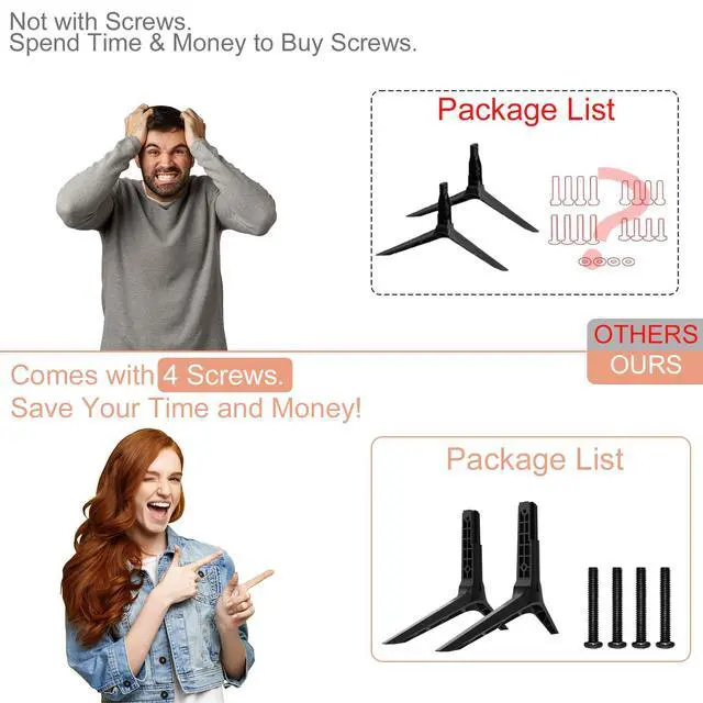Alt view image 6 of 7 - TV Stand Only for Vizio TV Legs Replacement D32H-G9, Only for Vizio TV Stand Base Replacement We Listed with Screws & Instructions