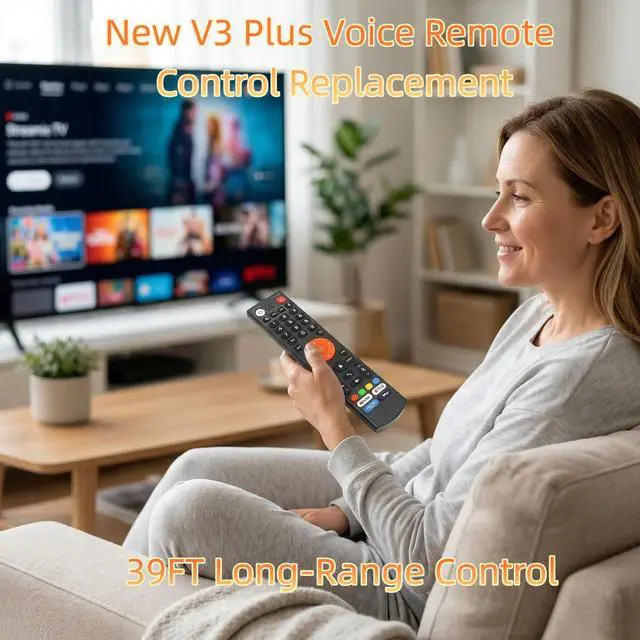 Alt view image 6 of 7 - New V3 Plus Voice Remote Control Replacement - Compatible with vSeeBox V3 Pro and V3 Plus, Smart Bluetooth Voice Remote for vSeeBox TV Box