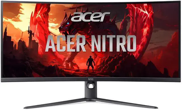Main image of Nitro 34in WQHD 3440x1440 Curved 180Hz Gaming Monitor XZ340CUR X1 | 1ms, AMD FreeSync, 2xHDMI 2.1, 2xDisplayPort, USB Hub, 1500R Curve, Ergo Stand, VESA Mountable, Bluelight Filter