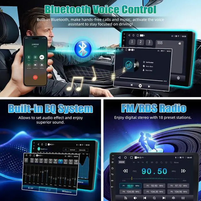 Alt view image 4 of 7 - 2+64G Android Car Stereo for Dodge Grand Caravan 2011-2020 Chrysler Town&Country 2011-2016 Grand Voyager 2011-2015 Carplay Android Auto 9 inch Touchscreen GPS Bluetooth FM/RDS WiFi SWC Backup Camera