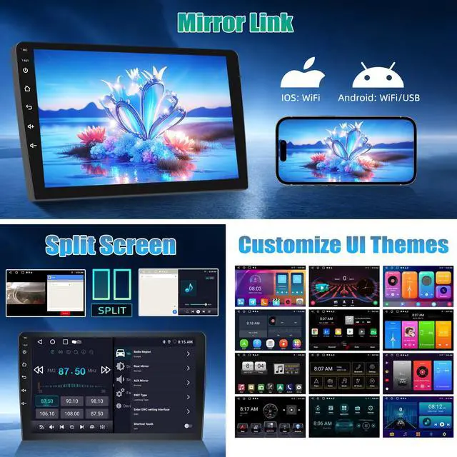 Alt view image 6 of 7 - 2+64G Android Car Stereo for Dodge Grand Caravan 2011-2020 Chrysler Town&Country 2011-2016 Grand Voyager 2011-2015 Carplay Android Auto 9 inch Touchscreen GPS Bluetooth FM/RDS WiFi SWC Backup Camera