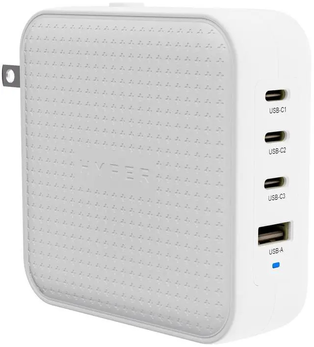 Main image of Juice® 100W GaN Safety Tested Travel Charger - Quad-Port GaN Charger for iPhone, iPad, MacBook, Smartphone, & Laptop - Compact Type C Charger Fast Charging Phone Charger for 4 Devices (White)