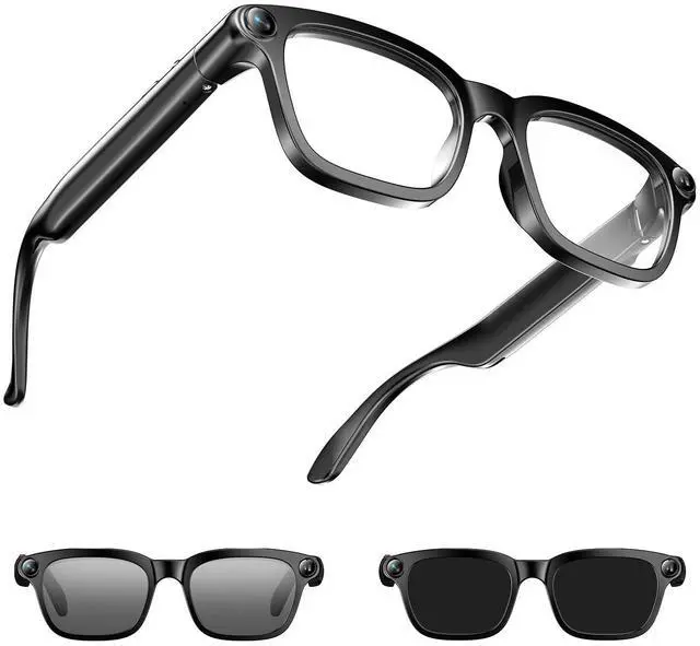 Main image of AI Smart Glasses with Camera Video Recording Bluetooth Sunglasses | Anti-Shake Video Recording Photo Capture, AI Voice Assistant Object Recognition, Open-Ear Audio Real-Time Translation