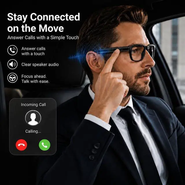 Alt view image 5 of 7 - AI Smart Glasses with Camera Video Recording Bluetooth Sunglasses | Anti-Shake Video Recording Photo Capture, AI Voice Assistant Object Recognition, Open-Ear Audio Real-Time Translation