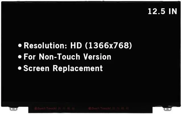 Main image of 12.5" Screen Replacement for Dell Latitude 12 5290 7280 7290 5280 5288 E7280 E7290 02HY74 2HY74 P28S P28S001 HD 1366x768 30Pin Non-Touch LED LCD Display Screen Panel (Only for Non Touch)