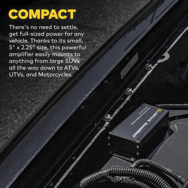 Alt view image 2 of 7 - SoundAlert 100W Electronic Air Horn for Car Truck Police Emergency | Amplifier, Manual Control or Stock Horn Bypass, IP67 Waterproof, 100W Speaker Compatible
