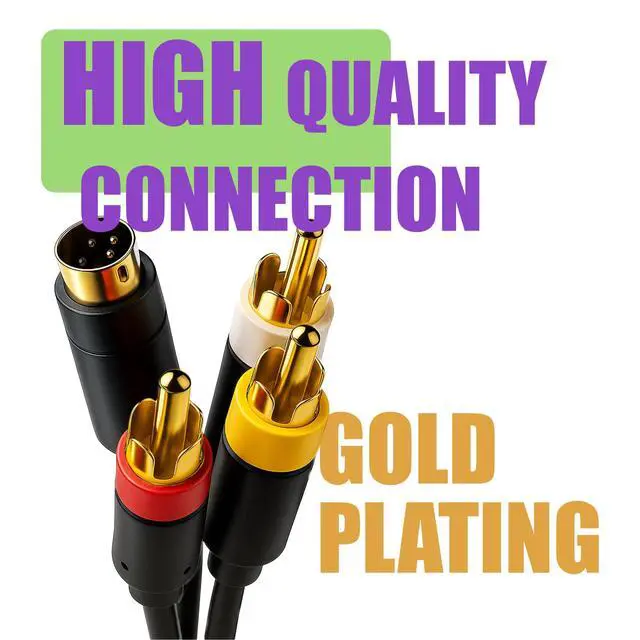 Alt view image 7 of 7 - Premium S-Video AV Combo Cable, 6 ft, for SNES/N64/GameCube. PS1-2, Saturn/Dreamcast, Enhanced Video for Retro Gaming