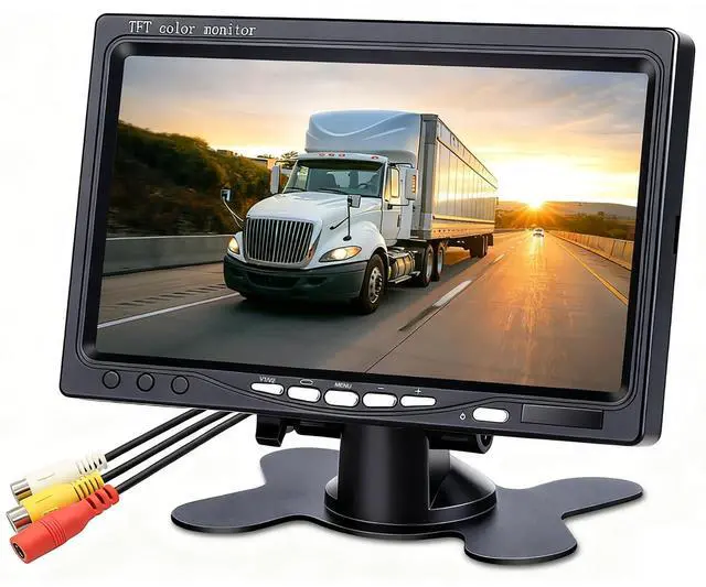 Main image of 7 Inch HD Color TFT LCD Vehicle Backup Camera Monitor Only | 12V/24V Universal Car Rear View Reverse Display Screen, Dual V1/V2 Two Video Input, Fit Car SUV Van Pickup Truck RV