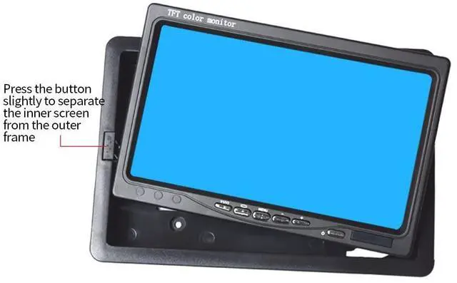 Alt view image 3 of 6 - 7 Inch HD Color TFT LCD Vehicle Backup Camera Monitor Only | 12V/24V Universal Car Rear View Reverse Display Screen, Dual V1/V2 Two Video Input, Fit Car SUV Van Pickup Truck RV