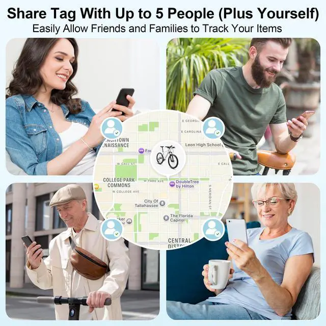 Alt view image 5 of 7 - 2026 Air Tags for Android-4 Pack,Dual System for iOS Find My & Android Find Hub,Replaceable Battery,Loud Ring,IP68 Waterproof,Smart Bluetooth Tracker for Keys,Luggage,Dog,Wallets