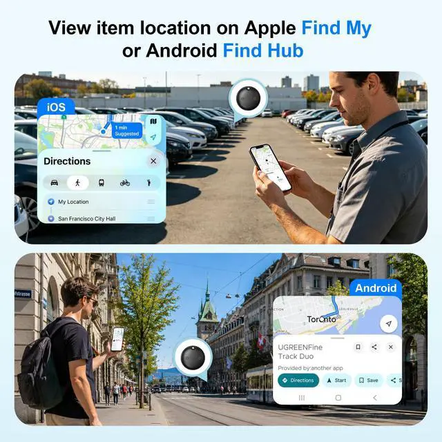 Alt view image 7 of 7 - 2026 Air Tags for Android-4 Pack,Dual System for iOS Find My & Android Find Hub,Replaceable Battery,Loud Ring,IP68 Waterproof,Smart Bluetooth Tracker for Keys,Luggage,Dog,Wallets
