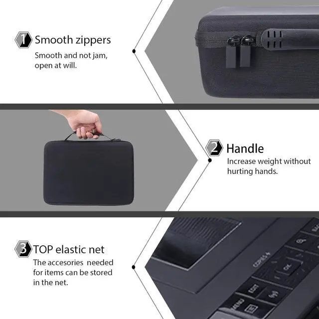 Alt view image 5 of 7 - Hard Case for Canon SELPHY CP1500/CP1300/CP1200 Photo Printer,Black | Soft Anti-Static Lining, Spacious Interior, Accessory Storage, Comfortable Hand Strap, Strong Zipper,Protective Organization