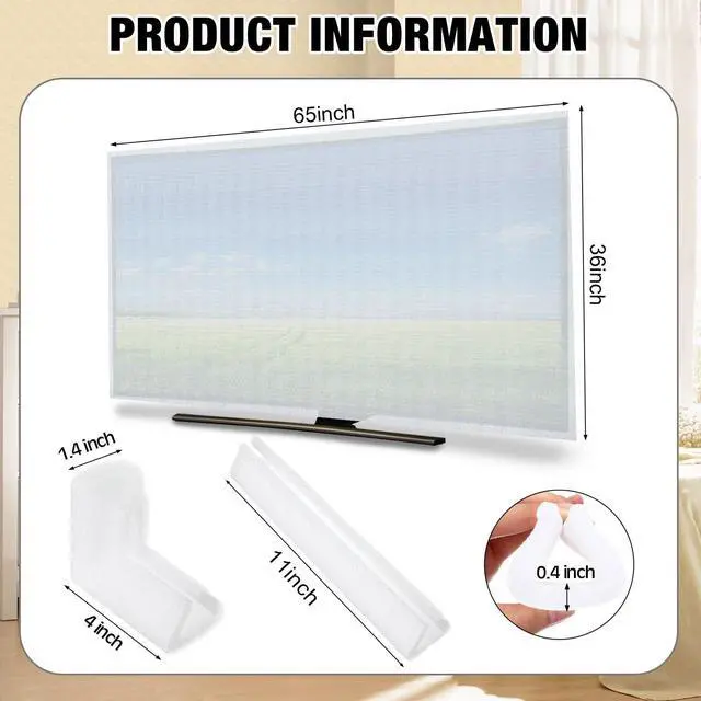 Alt view image 2 of 7 - 9 Pcs Cushioning Foam Set Include Foam Flat Screen TV Cover Fits up to 65'' W x 36'' H and Moving Corner Edge Protectors for TV Display Screen Protector Packing Moving