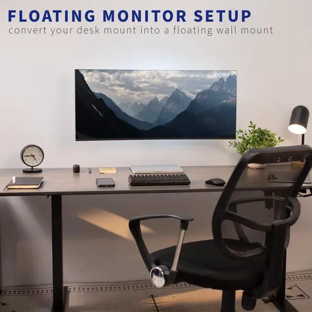 Alt view image 4 of 7 - Wall Mount Conversion Pole Bracket, for Single or Dual Monitor Mount Arms, Standard 1-3/8 inch Diameter, Universal Compatibility, Weight Capacity 44 lbs, Black, MOUNT-WCB01