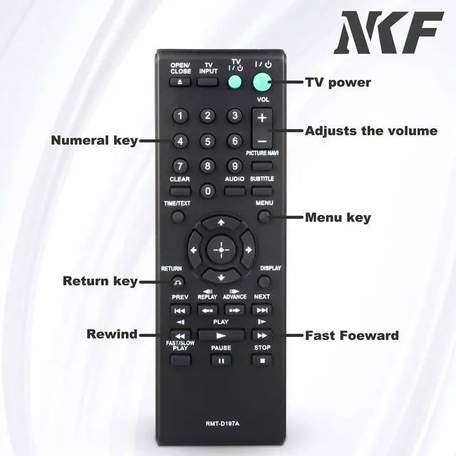 Alt view image 3 of 7 - RMT-D197A for Sony DVD Player Remote: Replacement Sony DVD Remote for Sony DVP-SR510H DVP-SR210 DVP-SR210P DVP-SR510 DVP-NS57P DVP-NS710H