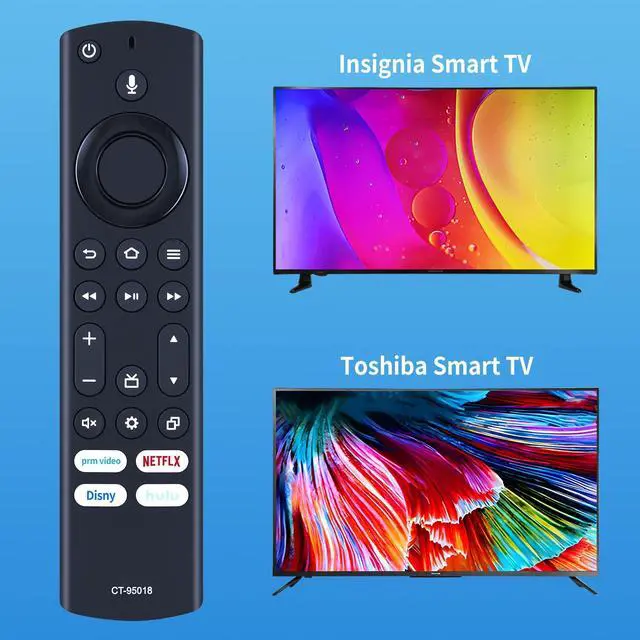 Alt view image 2 of 7 - CT-95018 Replacement Voice Remote Control Compatible for Toshiba Insignia 4K LED UHD Smart TV 40C350KU 43C350KU 50C350KU 55C350KU 65C350KU 75C350KU NS-24F202NA22 NS-42F201NA22 NS-55F301NA22