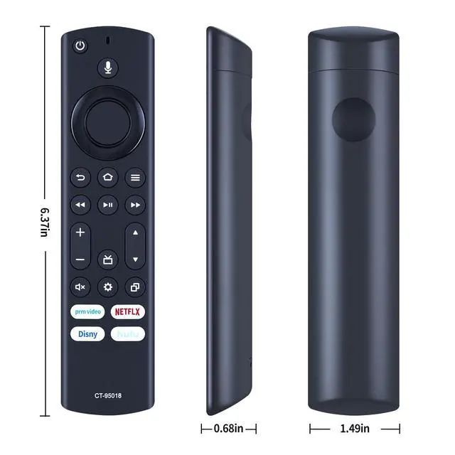 Alt view image 7 of 7 - CT-95018 Replacement Voice Remote Control Compatible for Toshiba Insignia 4K LED UHD Smart TV 40C350KU 43C350KU 50C350KU 55C350KU 65C350KU 75C350KU NS-24F202NA22 NS-42F201NA22 NS-55F301NA22