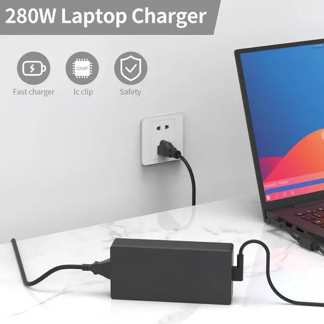 Alt view image 7 of 7 - 280W 20V 14A AC Charger Compatible with Asus Rog Strix G18 G17 G16 G15 G531 G532 G533 G732L G731G Gl704 G733C Asus Zephyrus G14 G15 G16 M15 M16 S15 S17 Laptop Adapter Adp-280Eb B