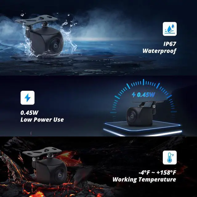 Alt view image 6 of 7 - AC-RCR04W 1080P Rearview Recording Camera,HDR,145° Wide Angle, LRV, IP67 Waterproof, BLC, for S8 UN/MS/PN (S8L/GEN4/ PN Only for Live Rear View and Reverse View, Not for Recording)