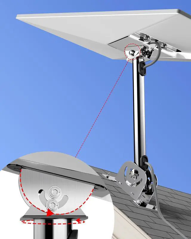 Main image of Starlink Roof Mount Gen 3/V3 Standard Dish, 304 Stainless Steel | Fits Standard 4/4X, Starlink Pivot Mounting Kit with 120° Adjustable Base for Wall and Pole Setups