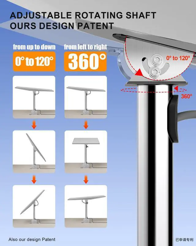 Alt view image 4 of 7 - Starlink Roof Mount Gen 3/V3 Standard Dish, 304 Stainless Steel | Fits Standard 4/4X, Starlink Pivot Mounting Kit with 120° Adjustable Base for Wall and Pole Setups