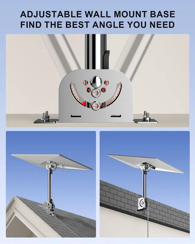 Alt view image 5 of 7 - Starlink Roof Mount Gen 3/V3 Standard Dish, 304 Stainless Steel | Fits Standard 4/4X, Starlink Pivot Mounting Kit with 120° Adjustable Base for Wall and Pole Setups