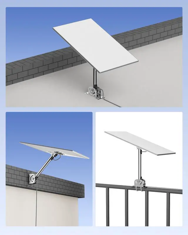 Alt view image 6 of 7 - Starlink Roof Mount Gen 3/V3 Standard Dish, 304 Stainless Steel | Fits Standard 4/4X, Starlink Pivot Mounting Kit with 120° Adjustable Base for Wall and Pole Setups
