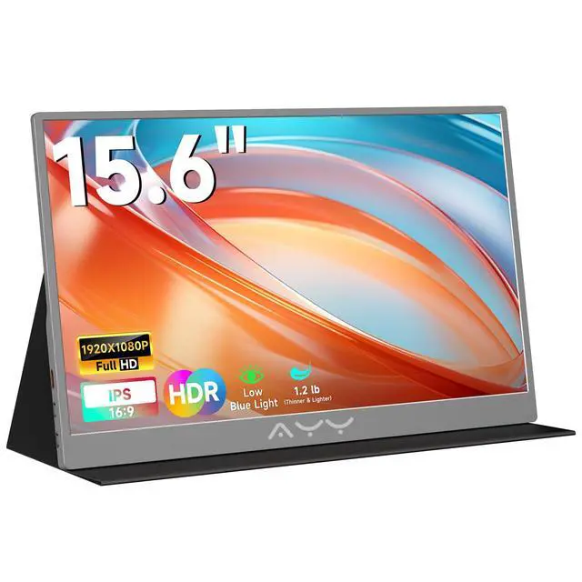 Main image of 15.6" FHD 1080P Portable MonitorSecond External100% sRGBUSB-C+HDMI for PS5/SwitchVESA MountBuilt-in Speakers | Grey