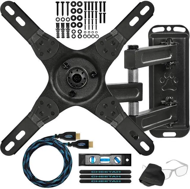 Main image of TV Monitor Wall Mount for 12-55 Inch TVs up to 40 lbs, Includes 10 ft HDMI Cable, Tools-Free Tilt, Max VESA 200x200mm, Articulating Arm TV Bracket, Full Motion Swivel, Low Profile, Extends 15"