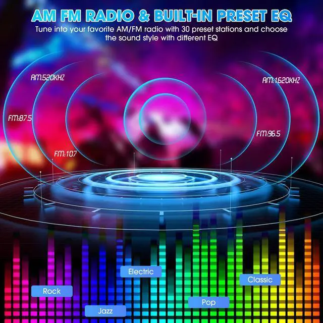 Alt view image 4 of 6 - Single Din Bluetooth Marine Radio: in Dash 1-Din Car Stereo Receiver | AM FM Tuner LCD Display SD AUX-In USB Quick Charge APP Control