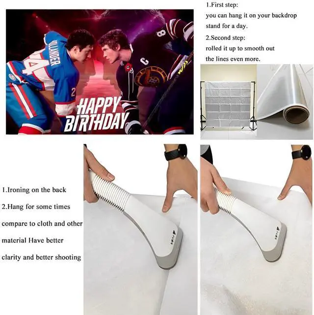 Alt view image 4 of 4 - Wall Decor Backdrop for Heated Rivalry Themed Birthday Decorations, Heated Rivalry Themed Banner for Kids Birthday Party Supplies (5x3ft)
