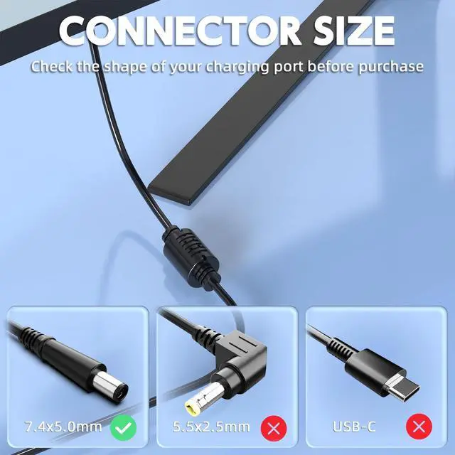 Alt view image 2 of 7 - 19.5V 3.34A 65W Dell Monitor Power Adapter for S2415H S2715H | 7.4x5.0mm Dell Tip, 100-240V Universal, for S2317HJ P2714T S2419HM, Replaces DA65NS4-00