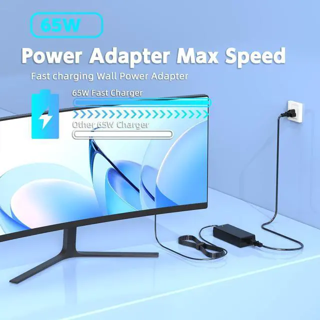 Alt view image 5 of 7 - 19.5V 3.34A 65W Dell Monitor Power Adapter for S2415H S2715H | 7.4x5.0mm Dell Tip, 100-240V Universal, for S2317HJ P2714T S2419HM, Replaces DA65NS4-00