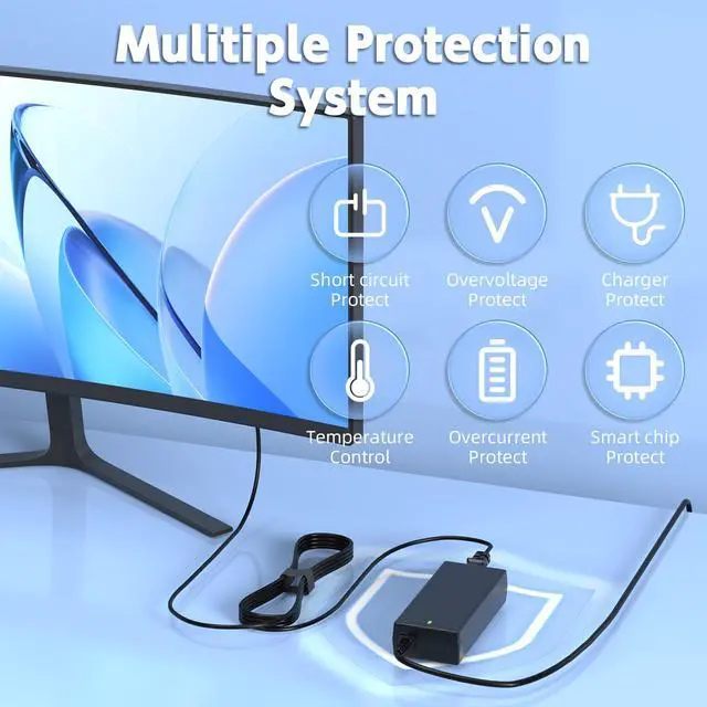 Alt view image 6 of 7 - 19.5V 3.34A 65W Dell Monitor Power Adapter for S2415H S2715H | 7.4x5.0mm Dell Tip, 100-240V Universal, for S2317HJ P2714T S2419HM, Replaces DA65NS4-00