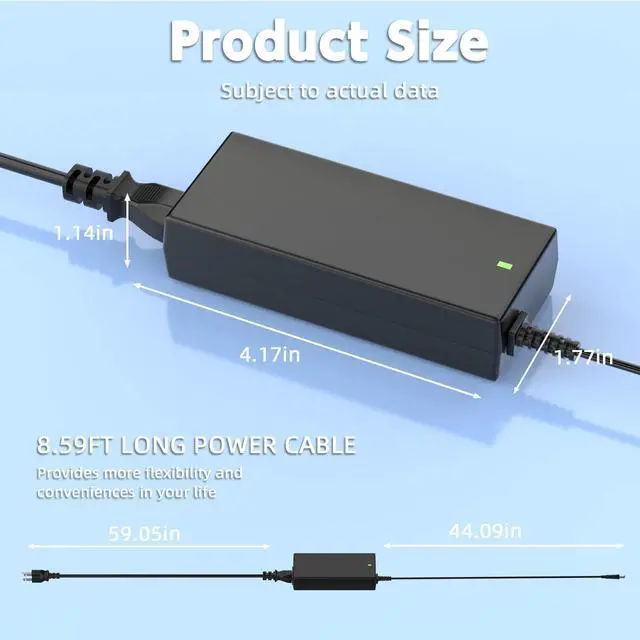 Alt view image 7 of 7 - 19.5V 3.34A 65W Dell Monitor Power Adapter for S2415H S2715H | 7.4x5.0mm Dell Tip, 100-240V Universal, for S2317HJ P2714T S2419HM, Replaces DA65NS4-00