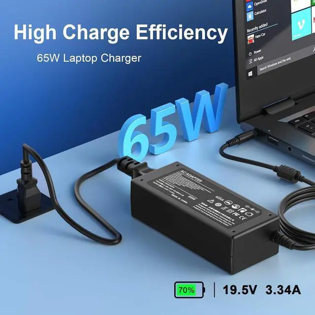 Alt view image 4 of 7 - 65W Adapter Laptop Charger Compatible with Dell Latitude E5440 E5470 7480 E6540 E7440 E7450 E7250 E6440 E6430 7490 7290 5490 5590 5290 LA65NM130 HA65NM130 Power Supply Cord Plug